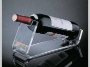 Acrylic transparent single slant table top bottle display holder/stand
